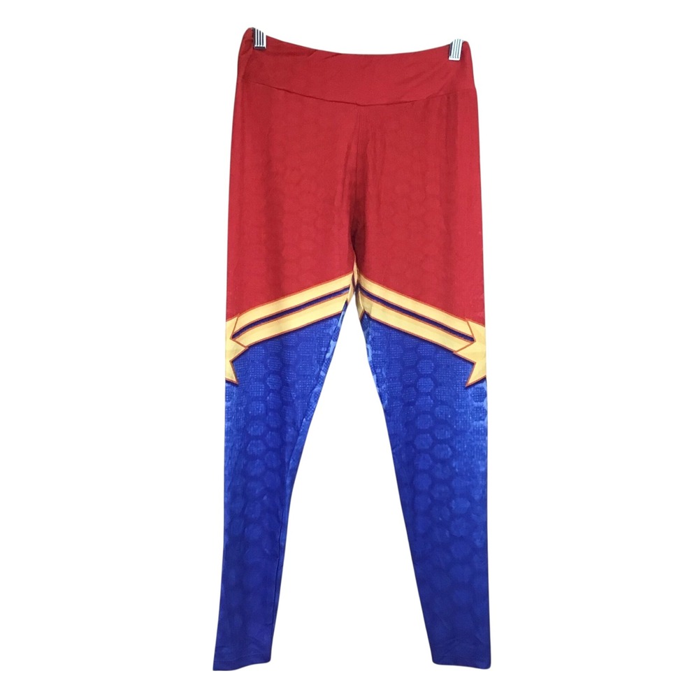 Charlie's Project Leggings Red‎ Blue Yellow Superhero OS 4-14